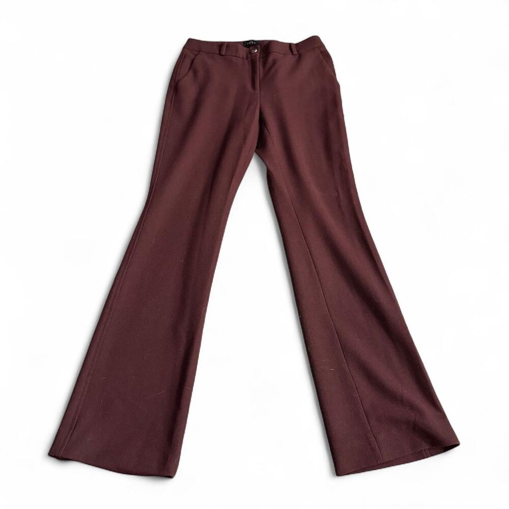 Y2K White House Black Market Burgundy Office Siren Bootcut Work Pants Size 2